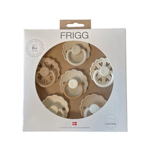 FRIGG 6-Pack Pacifiers - Round Silicone - Cinnamon Charm - Size 2